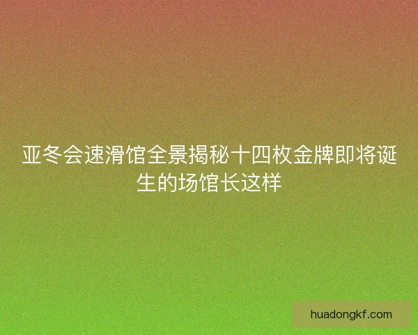 亚冬会速滑馆全景揭秘十四枚金牌即将诞生的场馆长这样