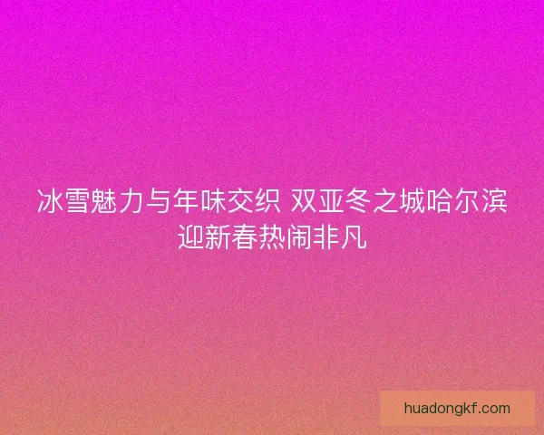 冰雪魅力与年味交织 双亚冬之城哈尔滨迎新春热闹非凡 冰雪魅力与年味交织 双亚冬之城哈尔滨迎新春热闹非凡