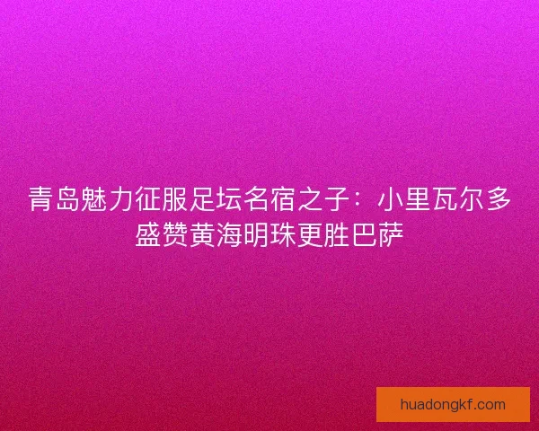 青岛魅力征服足坛名宿之子：小里瓦尔多盛赞黄海明珠更胜巴萨